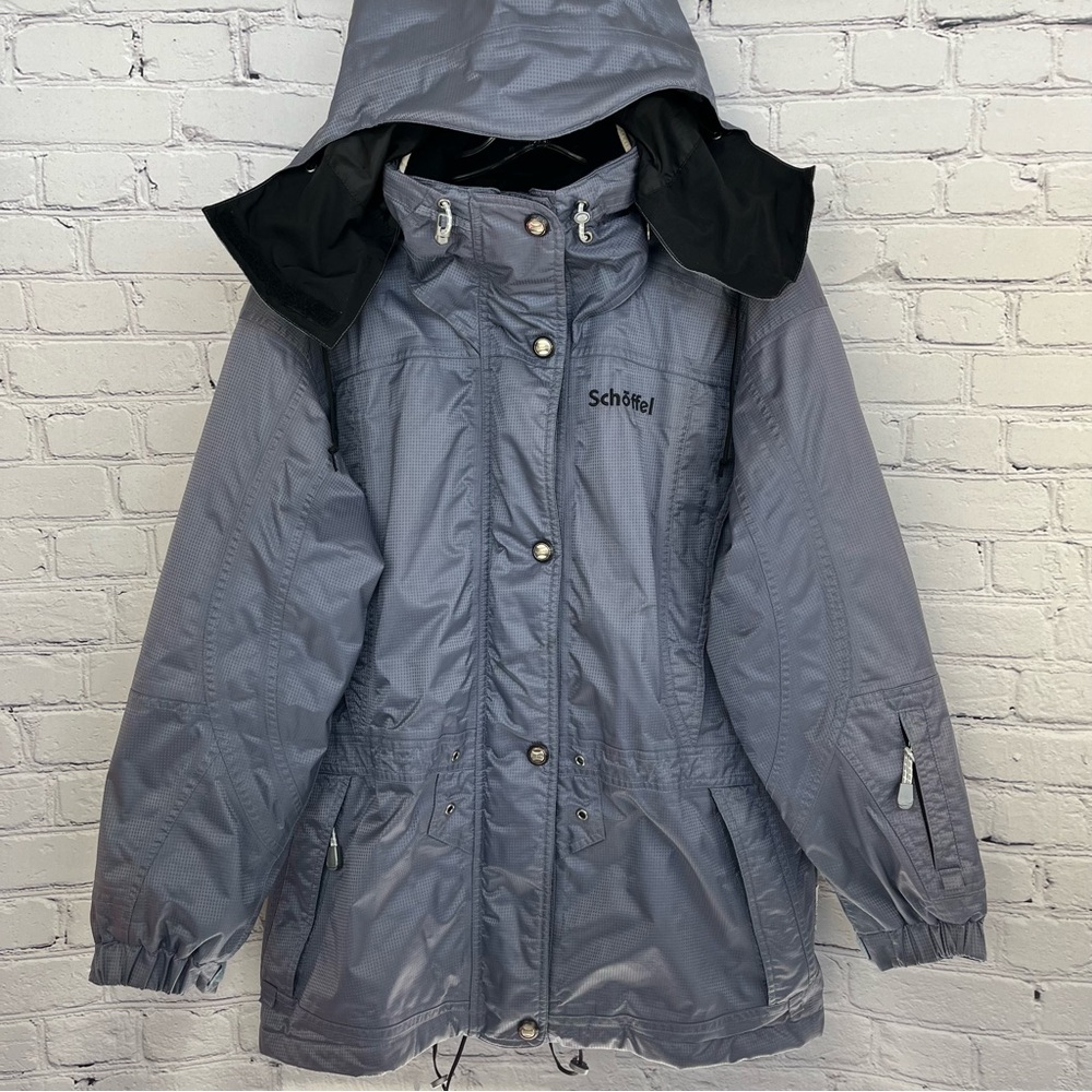 Schoffel GORE-TEX Ski Snowboard Hooded Winter Jacket Blue-Grey Sz 10